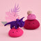 DASHDU - Tulip Triceratops - Mini Purple Felt Dinosaur